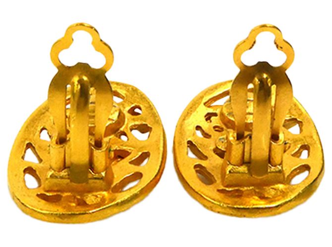 Orecchini a clip ovali placcati oro Chanel CC Gold D'oro - vista 7
