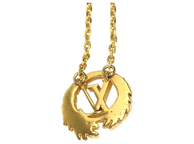 Collar LV Angel Louis Vuitton chapado en oro Dorado - vista 4