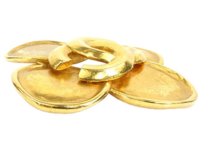 Chanel CC vergoldete Blumenbrosche Golden - Ansicht 3