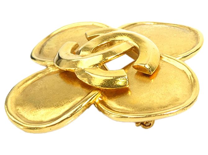 Chanel CC vergoldete Blumenbrosche Golden - Ansicht 5