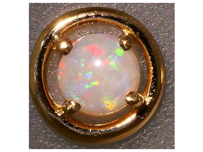 Autre Marque Orecchini a lobo in oro giallo 18K con opale D'oro - vista 2