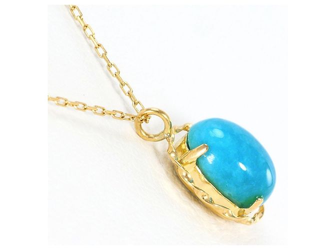 Autre Marque 18K Yellow Gold Necklace with Turquoise Golden - view 2