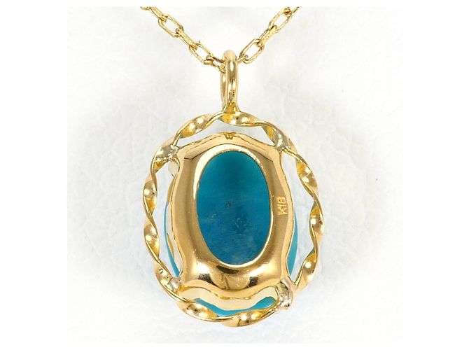 Autre Marque 18K Yellow Gold Necklace with Turquoise Golden - view 3