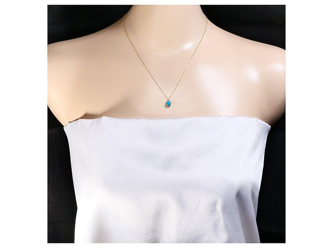 Autre Marque 18K Yellow Gold Necklace with Turquoise Golden - view 5