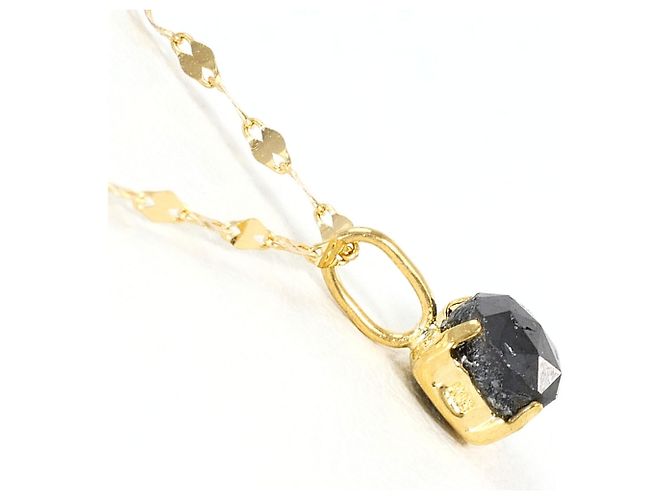 Autre Marque Collar de oro amarillo 18K con diamante negro Dorado - vista 2