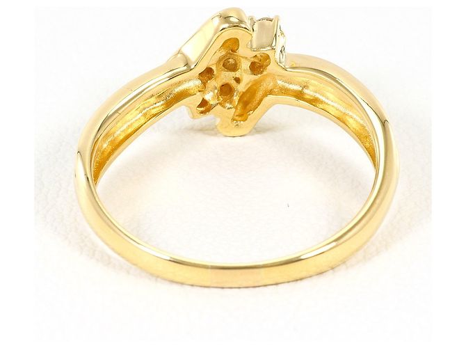 Autre Marque Anello a fascia in oro giallo 18K con diamante D'oro - vista 4