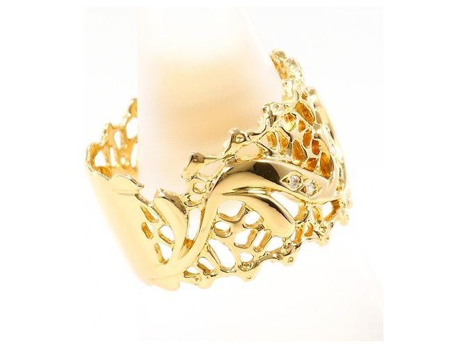 Autre Marque Anello a fascia in oro giallo 18K con diamante D'oro - vista 3