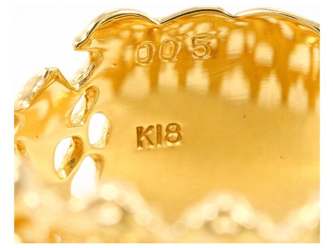 Autre Marque Anello a fascia in oro giallo 18K con diamante D'oro - vista 5
