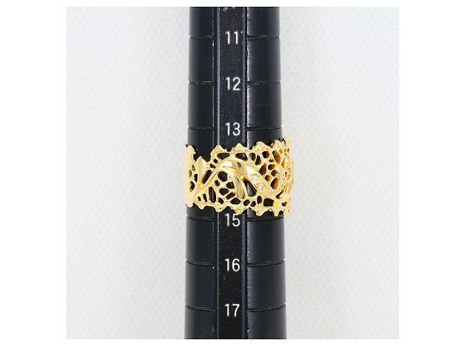Autre Marque Anello a fascia in oro giallo 18K con diamante D'oro - vista 7