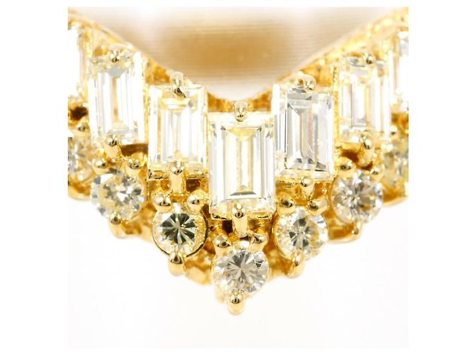 Autre Marque Anello a fascia in oro giallo 18K con diamante da 1.00ct D'oro - vista 2