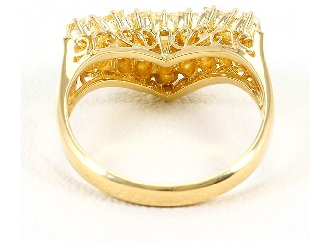 Autre Marque Anello a fascia in oro giallo 18K con diamante da 1.00ct D'oro - vista 4