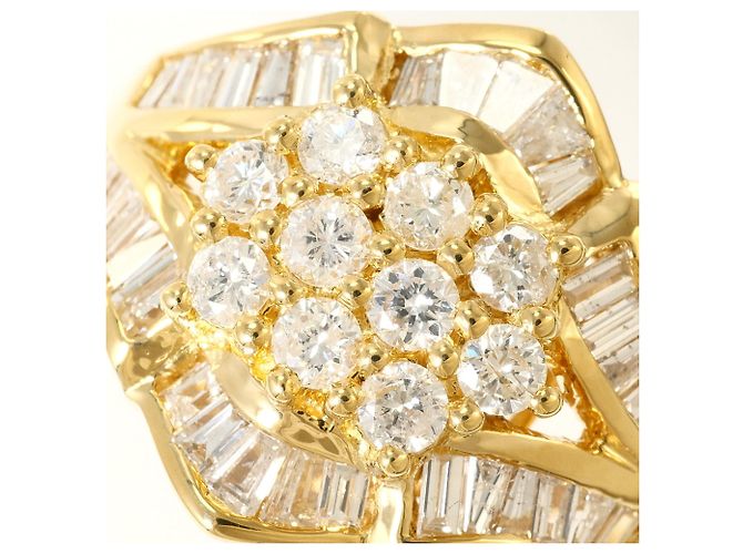 Autre Marque Anello a fascia in oro giallo 18K con diamante D'oro - vista 2
