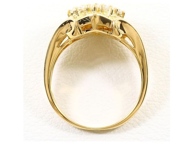 Autre Marque Anello a fascia in oro giallo 18K con diamante D'oro - vista 3
