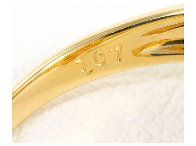Autre Marque Anello a fascia in oro giallo 18K con diamante D'oro - vista 6