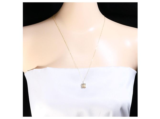 Autre Marque Halskette aus 14K Gold und Platin mit Diamant Golden - Ansicht 5