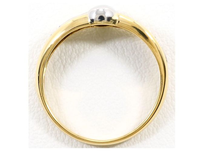 Autre Marque Anello fede in oro giallo 18K e platino con diamante D'oro - vista 2