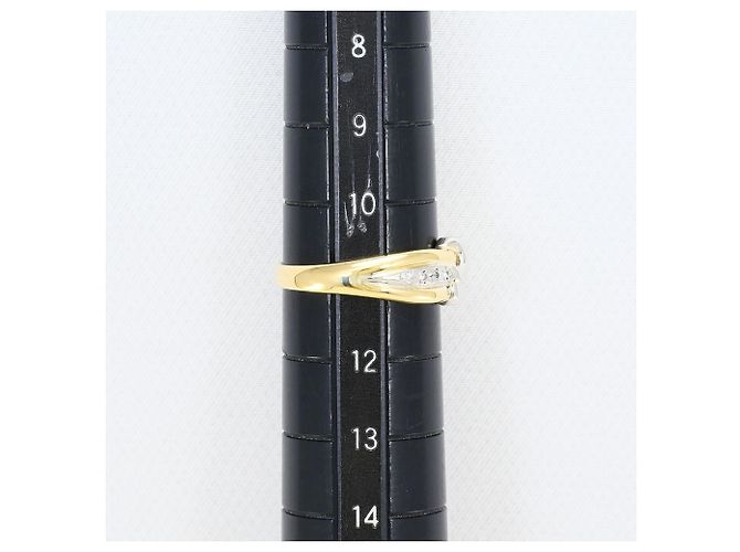 Autre Marque Anello fede in oro giallo 18K e platino con diamante D'oro - vista 7