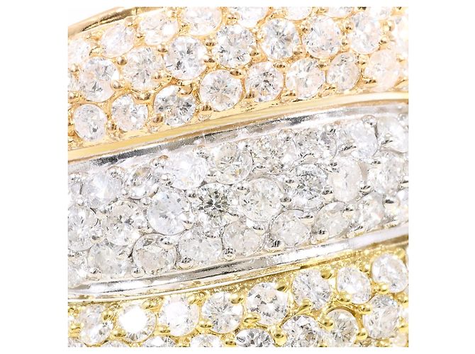 Autre Marque Anello fede elegante in oro 18K e platino con diamante D'oro - vista 2