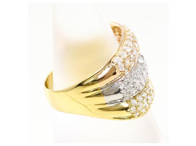 Autre Marque Anello fede elegante in oro 18K e platino con diamante D'oro - vista 3
