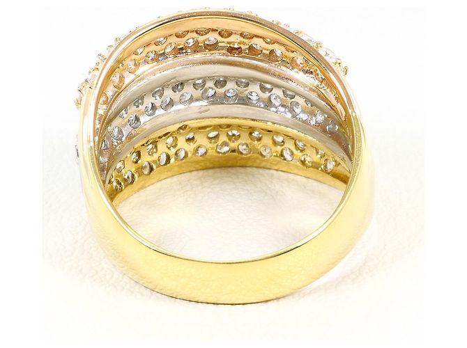 Autre Marque Anello fede elegante in oro 18K e platino con diamante D'oro - vista 4