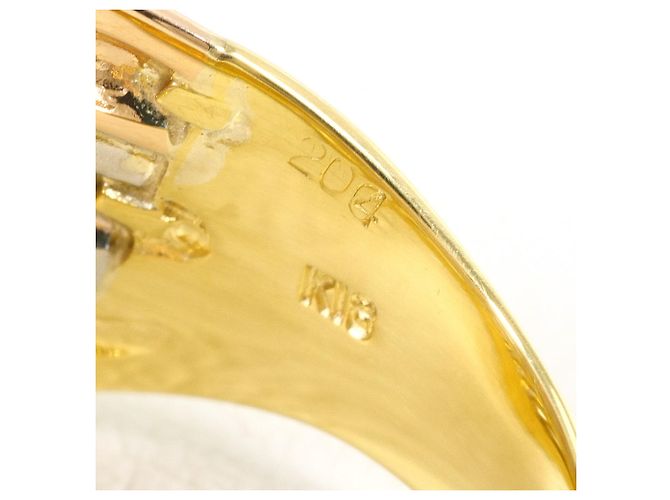 Autre Marque Anello fede elegante in oro 18K e platino con diamante D'oro - vista 5