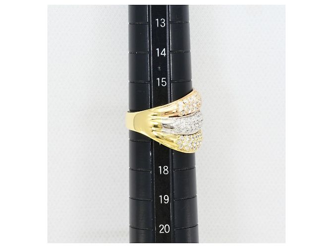 Autre Marque Anello fede elegante in oro 18K e platino con diamante D'oro - vista 8