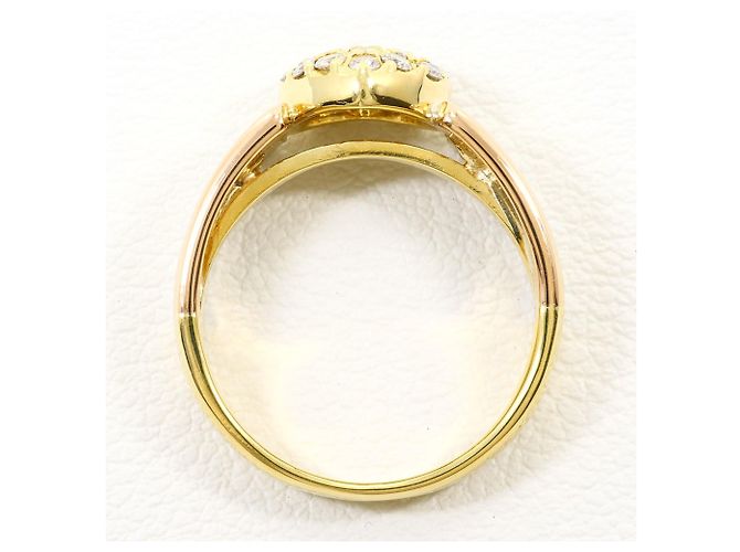 Autre Marque Anillo banda elegante con detalles de diamantes Dorado - vista 3