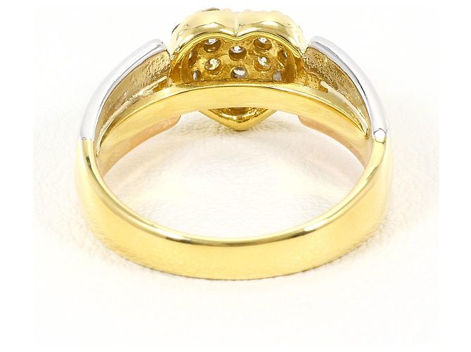 Autre Marque Anillo banda elegante con detalles de diamantes Dorado - vista 4