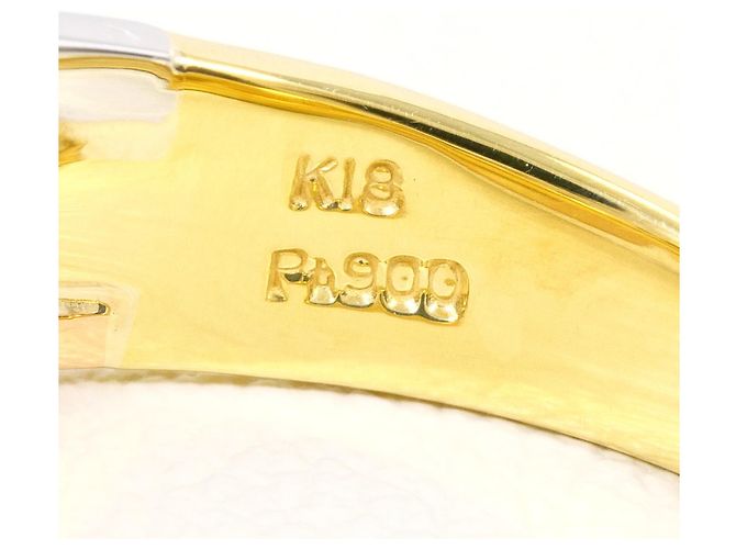 Autre Marque Anillo banda elegante con detalles de diamantes Dorado - vista 6