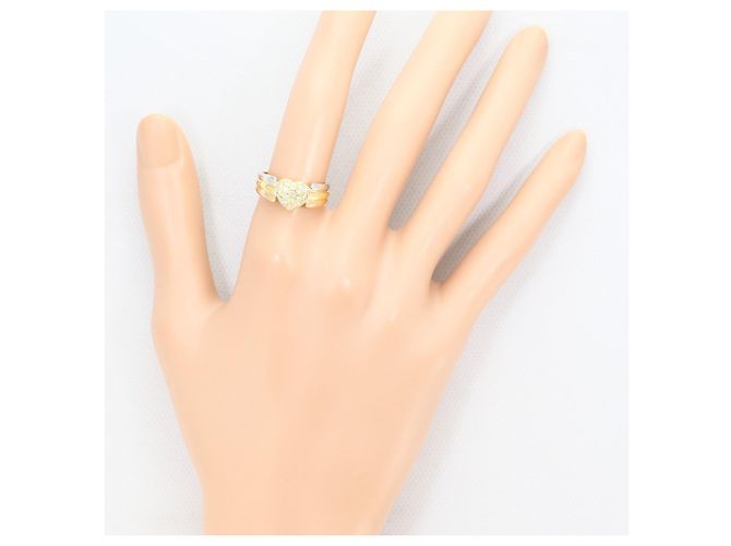 Autre Marque Anillo banda elegante con detalles de diamantes Dorado - vista 7
