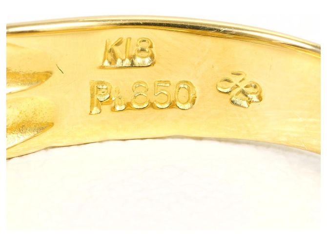 Autre Marque Ehering aus PT850 Platin und 18K Gelbgold Golden - Ansicht 4