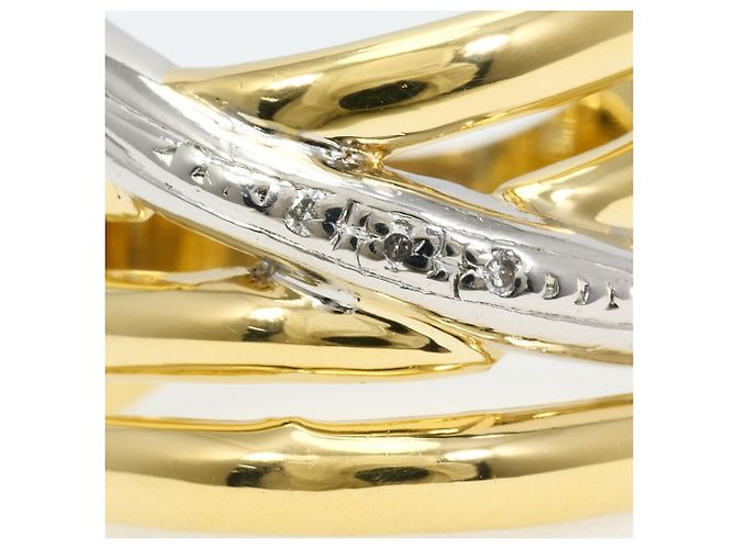 Autre Marque Diamant-Ehering aus Platin und Gelbgold Golden - Ansicht 2