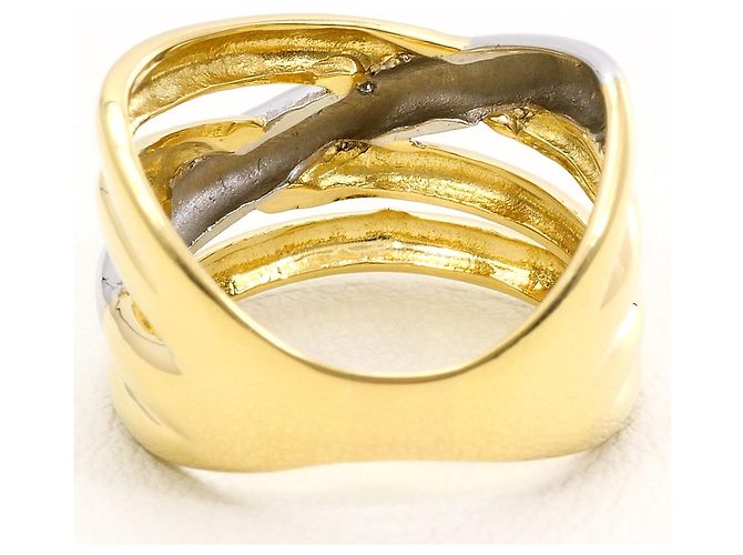 Autre Marque Diamant-Ehering aus Platin und Gelbgold Golden - Ansicht 4