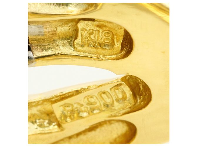 Autre Marque Diamant-Ehering aus Platin und Gelbgold Golden - Ansicht 5