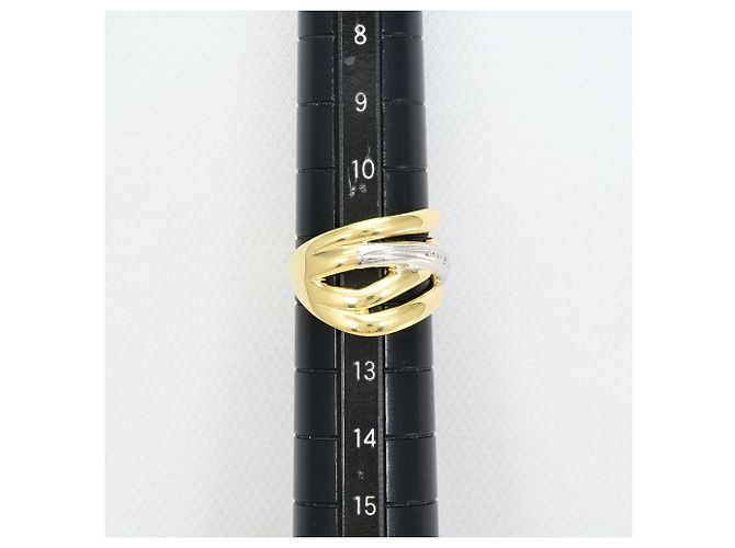 Autre Marque Diamant-Ehering aus Platin und Gelbgold Golden - Ansicht 7