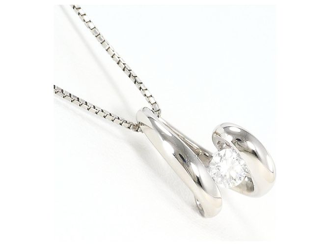 Autre Marque Platinhalskette mit Diamant - Ansicht 2