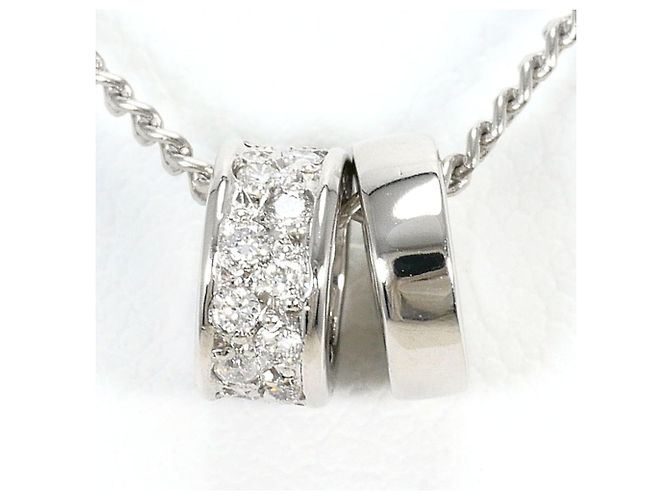 Autre Marque Platinhalskette mit Diamantanhänger - Ansicht 3