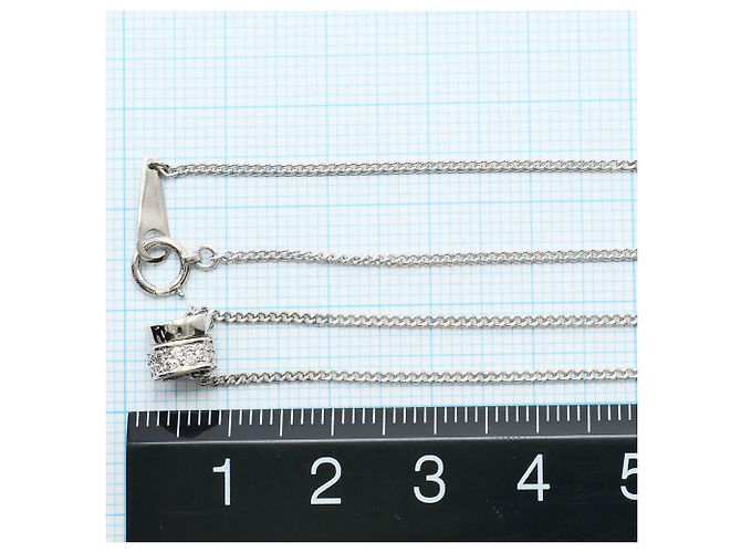 Autre Marque Platinhalskette mit Diamantanhänger - Ansicht 4