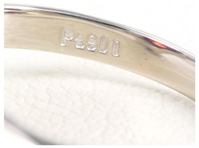Autre Marque Anello in platino PT900 con granato e diamante - vista 4