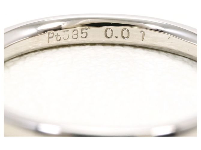 Autre Marque PT585 Platin-Bandring mit 0.01ct Diamant - Ansicht 4