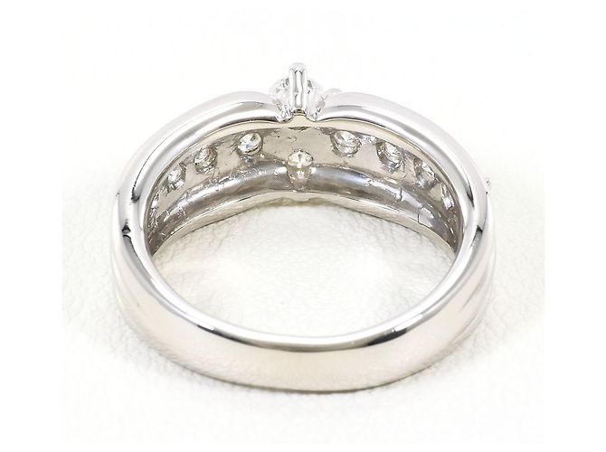 Autre Marque PT900 Platin-Ehering mit Diamant - Ansicht 4