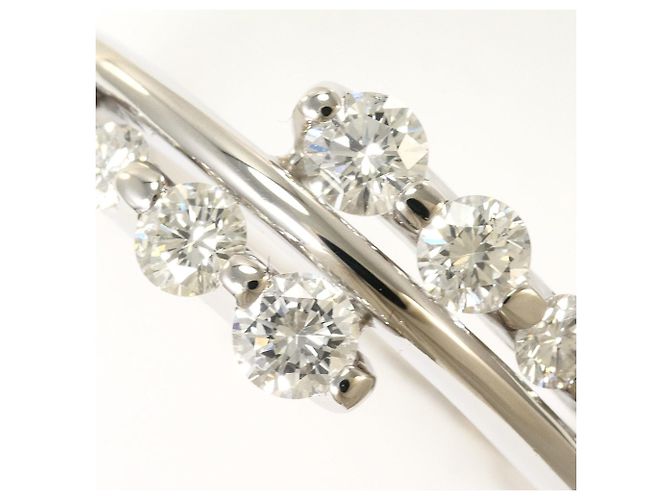 Autre Marque Anel aliança de platina com diamante - vista 2