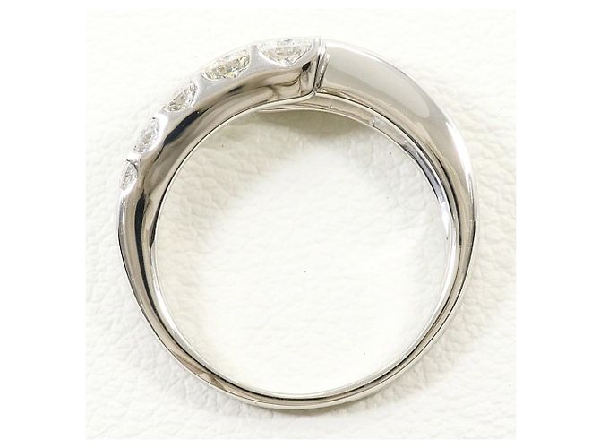 Autre Marque Anel aliança de platina com diamante - vista 3