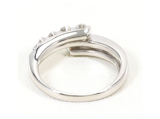 Autre Marque Anel aliança de platina com diamante - vista 4