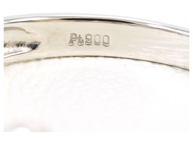 Autre Marque Platin-Ehering mit Diamant - Ansicht 4