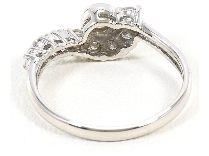 Autre Marque Anel aliança de platina com diamante - vista 3