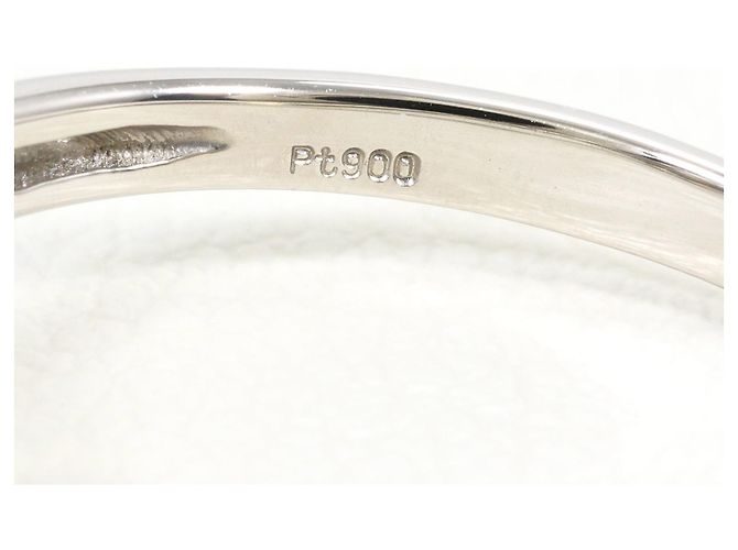 Autre Marque Anel aliança de platina com diamante - vista 4