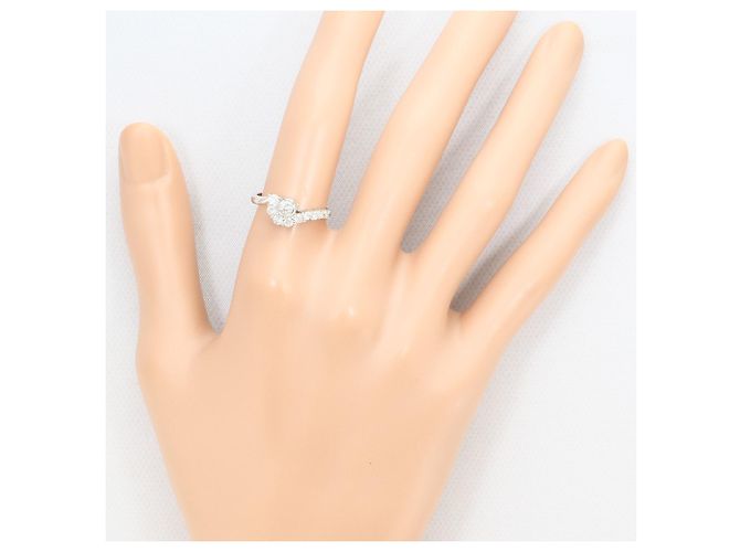 Autre Marque Anel aliança de platina com diamante - vista 6