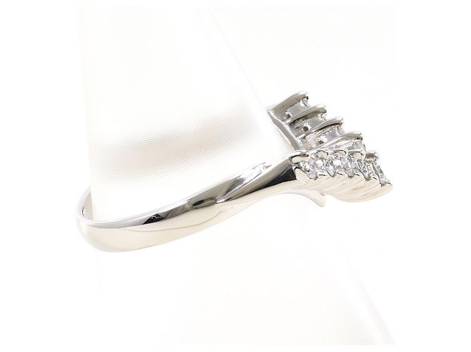 Autre Marque PT900 Platin-Ehering mit Diamant - Ansicht 2