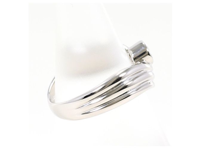 Autre Marque PT900 Platin-Ehering mit Diamant - Ansicht 3